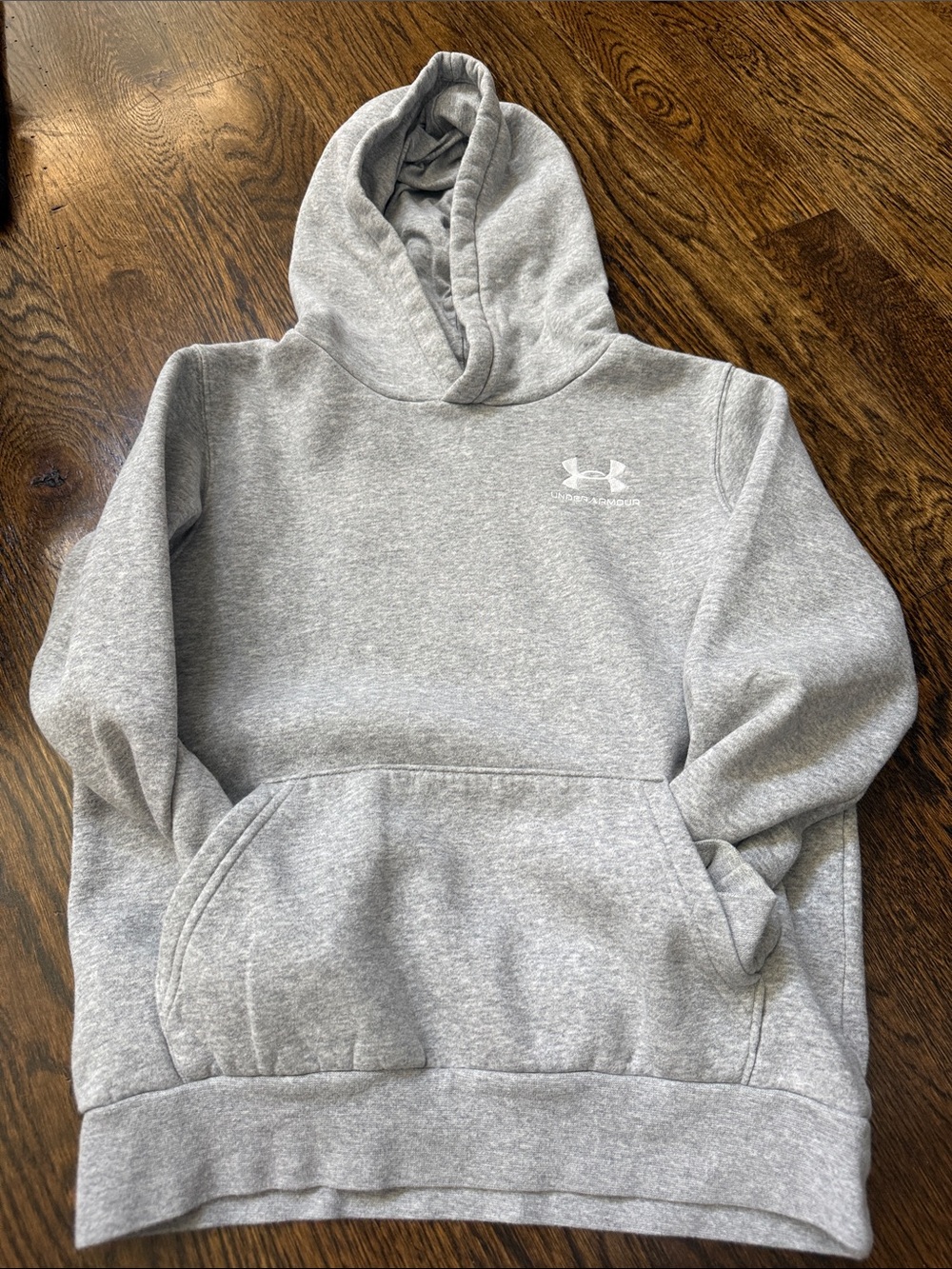 Under Armour Men's Light Gray Hooded Crewneck Sweatshirt